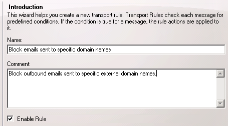 Block Users Sending to Specific Domains with Exchange Server 2010