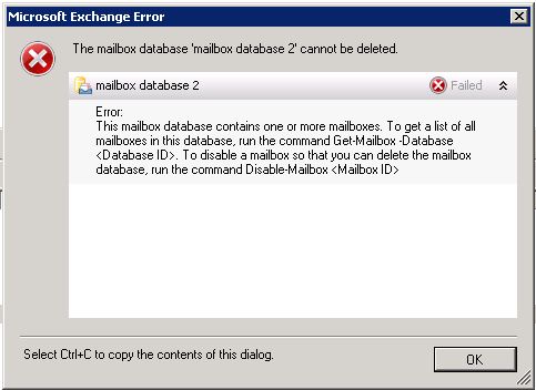 Exchange Server 2007 May Not Warn of Active Mailboxes When Removing Databases