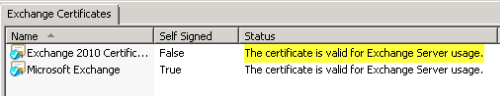 Exchange Server 2010 &quot;The Certificate is Invalid for Exchange Server Usage&quot; Error