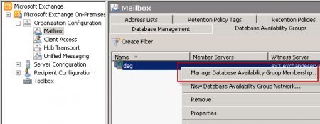 Manage Database Availability Group Members Manage Database Availability Group Members