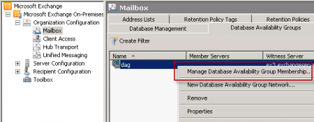 Manage Database Availability Group Members