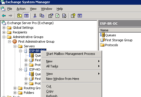Modifying the Security Permissions on an Exchange Server