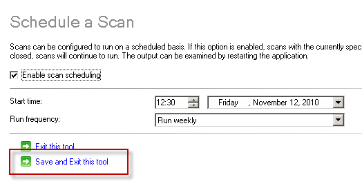 Configure the scan schedule for the Exchange BPA