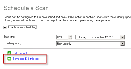 Configure the scan schedule for the Exchange BPA Configure the scan schedule for the Exchange BPA