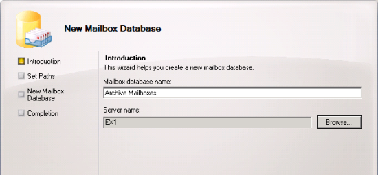 Create an Exchange Server 2010 Mailbox Database Create an Exchange Server 2010 Mailbox Database