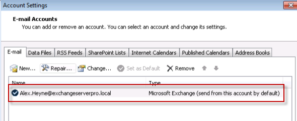 Outlook 2010 Exchange Server Profile Settings