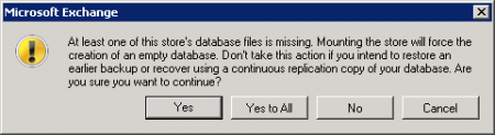 Unable to mount Exchange 2010 Mailbox Database due to missing file