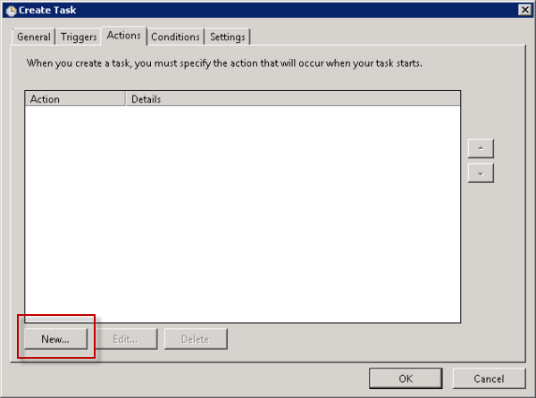 Create a new Action for the scheduled task Create a new Action for the scheduled task