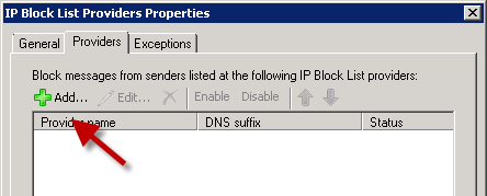 Exchange 2010 Edge Transport Server: Configuring IP Block List Providers