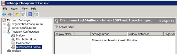 Exchange 2007/2010 Deleted Mailbox Not Appearing in Disconnected Mailboxes