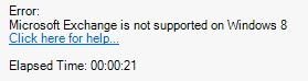 Microsoft Exchange is not supported on Windows 8