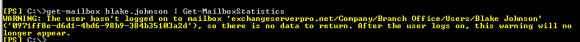 The User Hasn&#039;t Logged on to Mailbox So There is No Data to Return