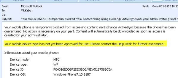 Preventing New ActiveSync Device Types from Connecting to Exchange Server 2010