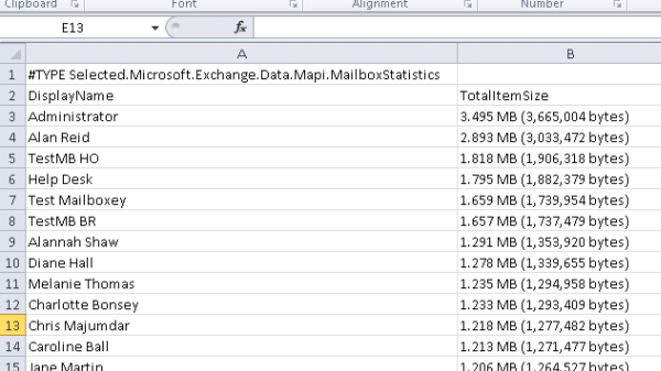PowerShell Tip: Get a List of the Top Exchange Server Mailboxes by Size