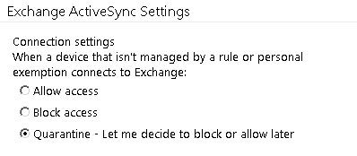 Dealing with Existing ActiveSync Device Associations when Changing Organization Settings