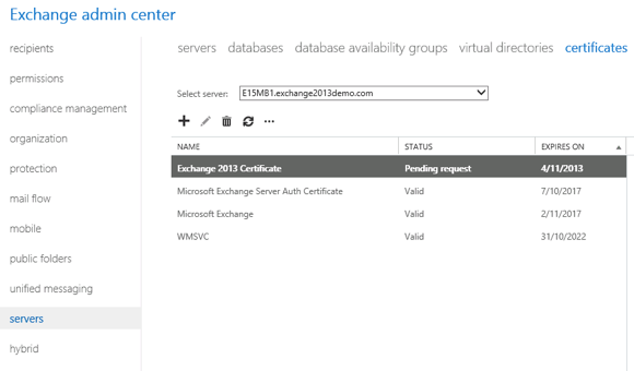 How to Complete a Pending Certificate Request in Exchange Server 2013