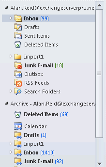 Exchange 2010 mailbox after archiving
