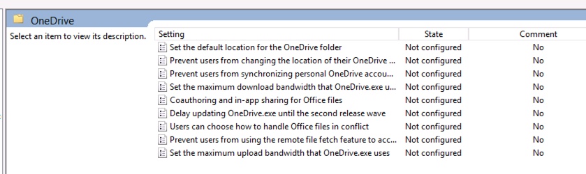 onedrive manage folder backup gpo