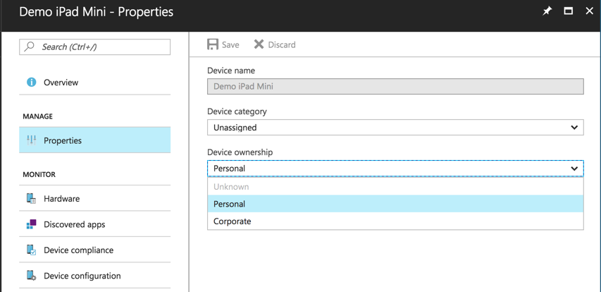 Changing an Intune managed device from personal to corporate ownership
