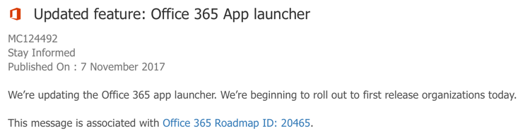 New Office 365 App Launcher Experience Rolling Out to First Release