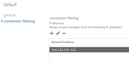Bypassing connection filtering in Exchange Online Protection