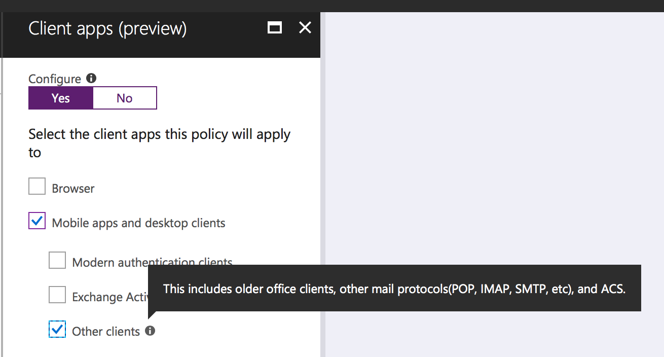 Blocking IMAP, POP, and Other Legacy Applications From Office 365 Using Azure Active Directory Conditional Access