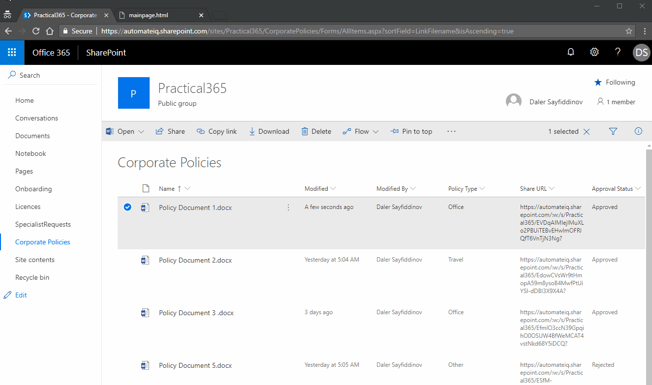 Using SharePoint Online Document Libraries as a Document Management System