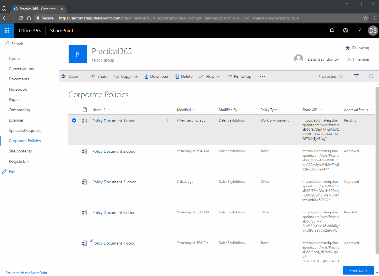 Using SharePoint Libraries