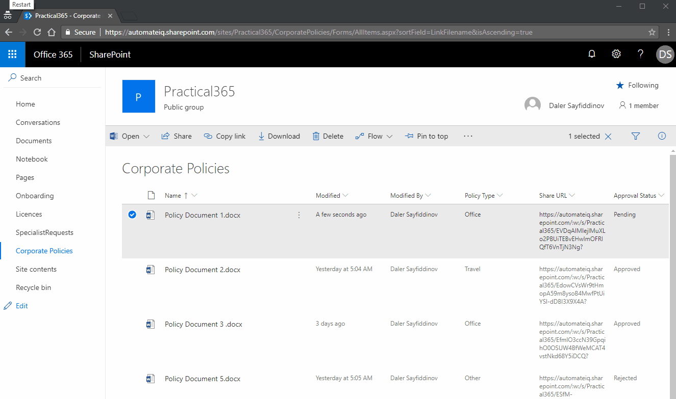 Using SharePoint Online Document Libraries as a Document Management System