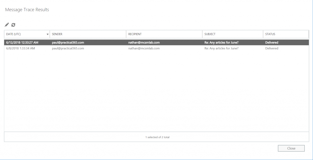 Improvements in Exchange Online Message Tracing