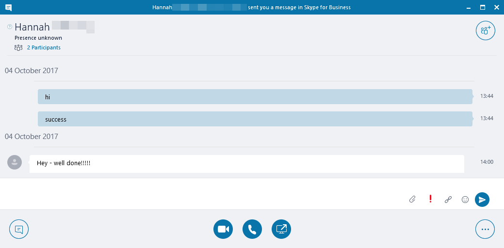 Skype for Business vs Teams messaging screenshot