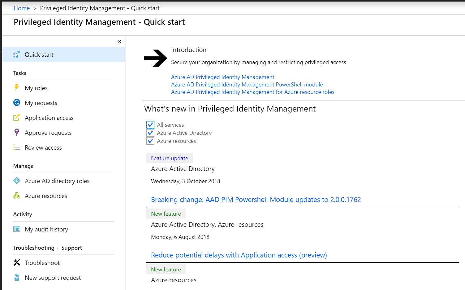 Privileged Identity Management - Quick start