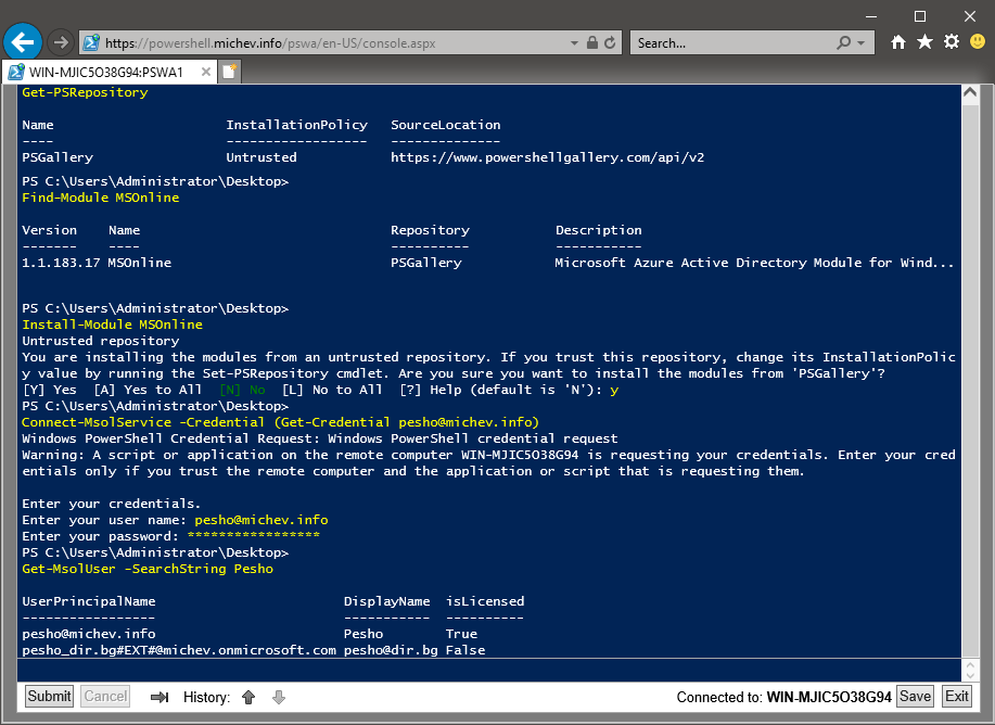 PowerShell Web Access Module
