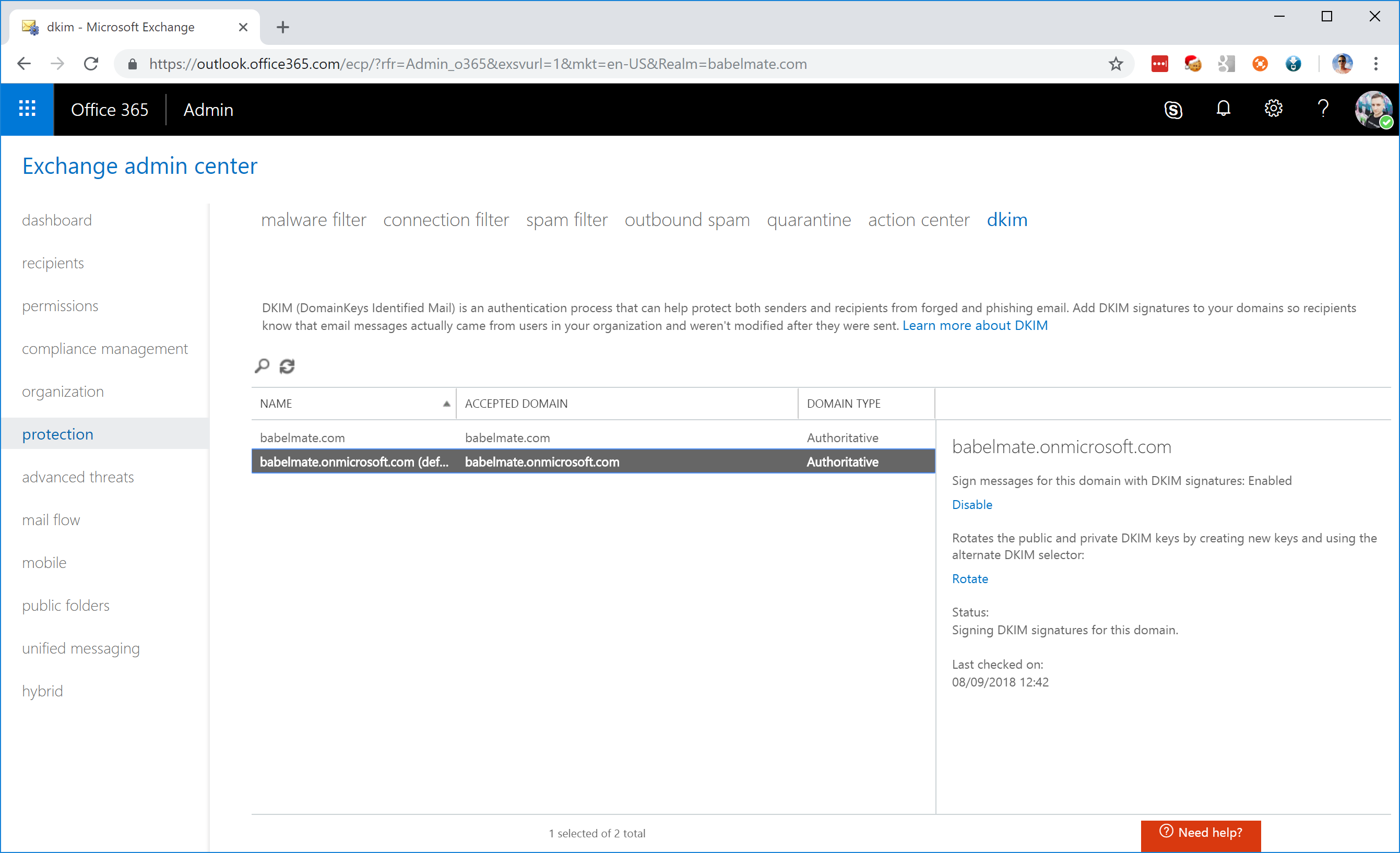 DKIM for Office 365