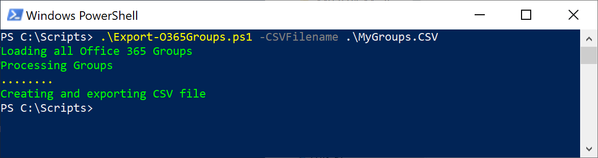 Exporting Office 365 Group membership to a CSV file