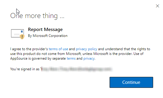 Report message screenshot