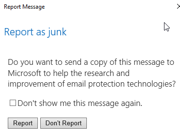 Report as junk screenshot