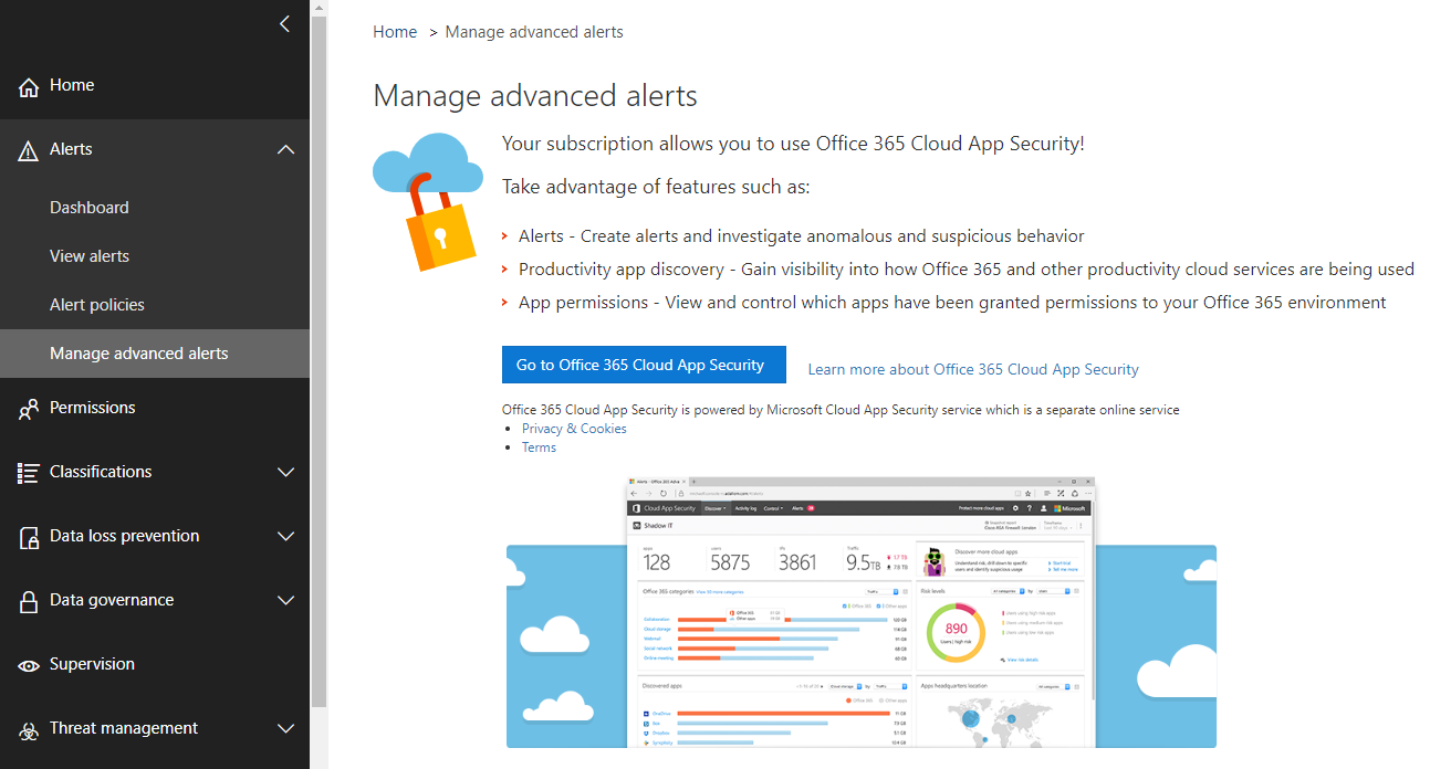 Manage advanced alerts