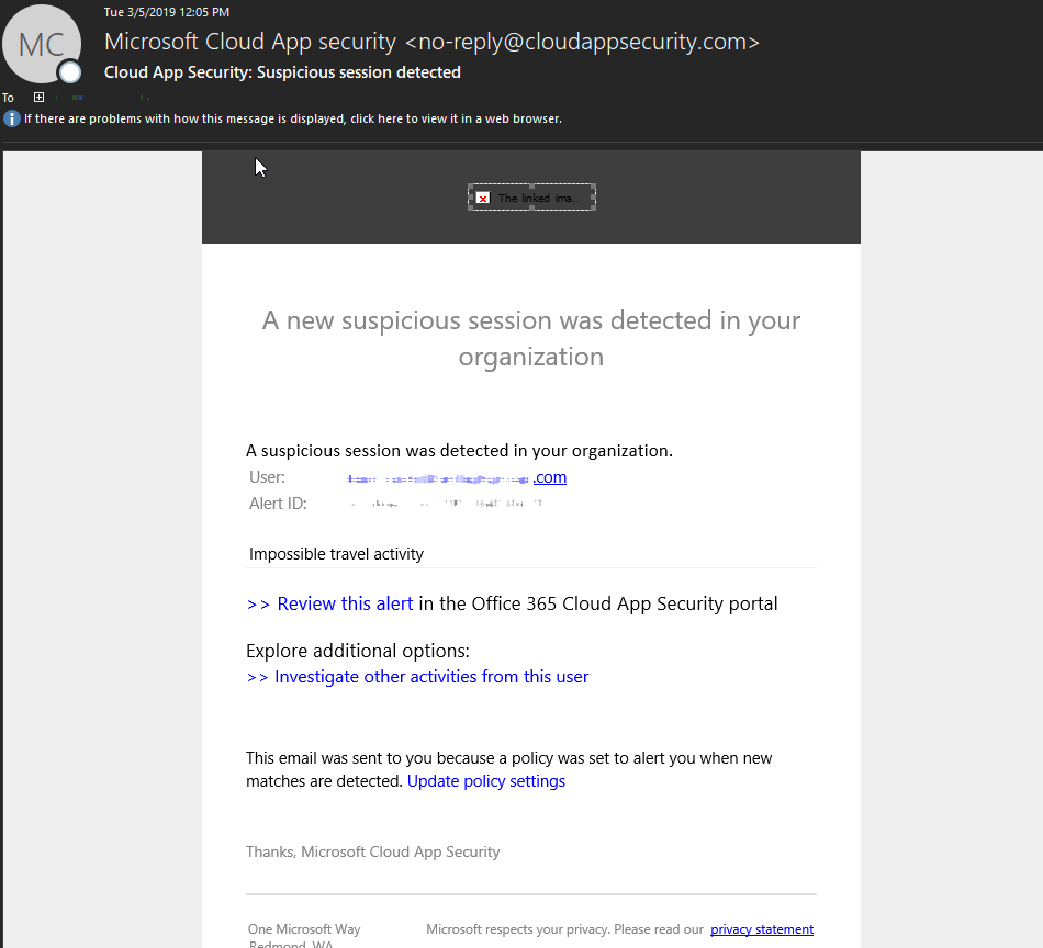Microsoft Cloud App Security Alerts