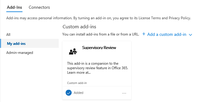 Office 365 Supervision Improvements