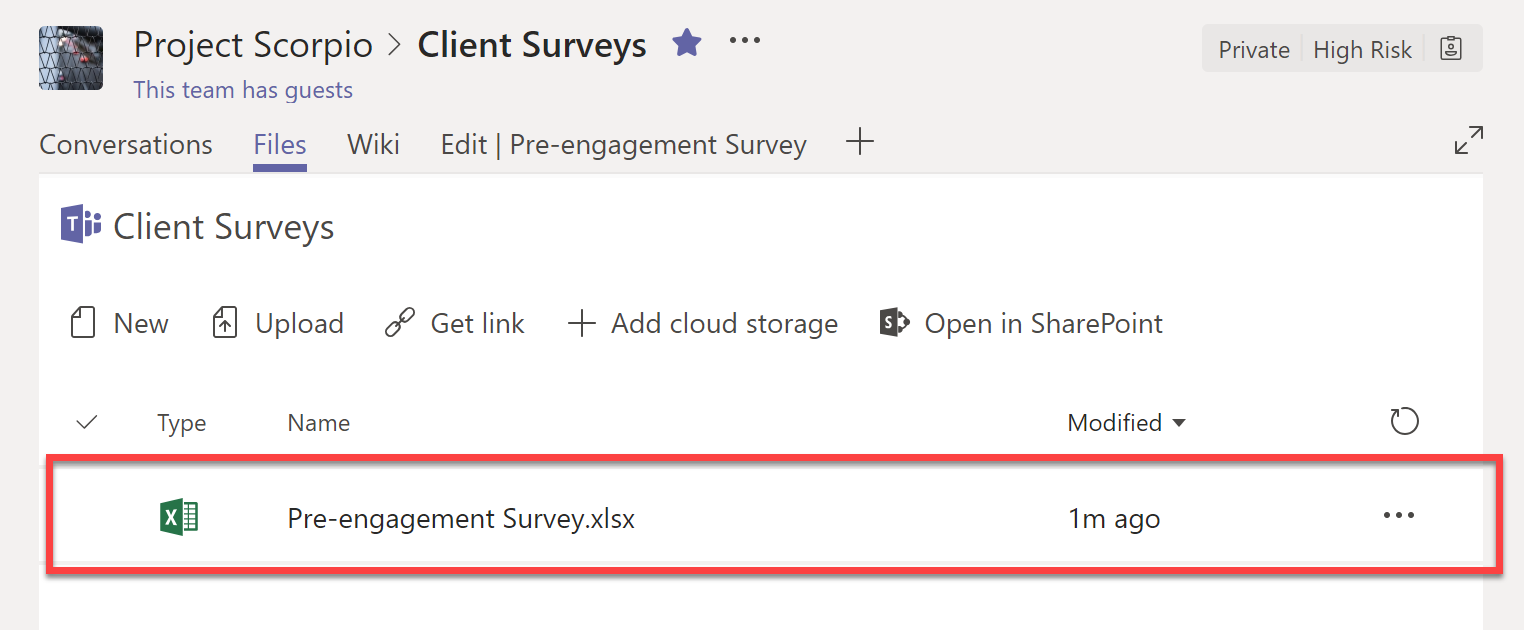 Where your form data is stored in Microsoft Teams