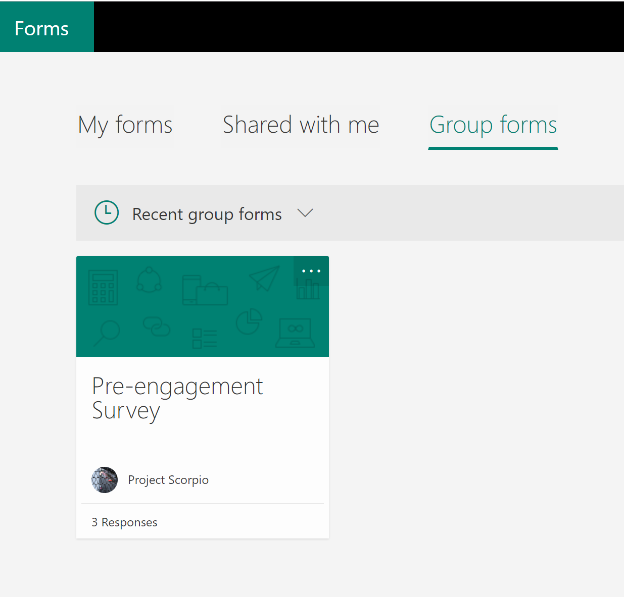 Groups forms in Microsoft Teams