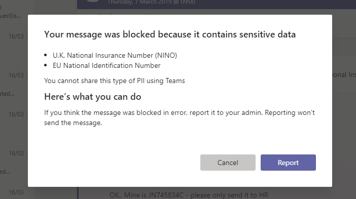 Configuring and using Data Loss Prevention in Microsoft Teams