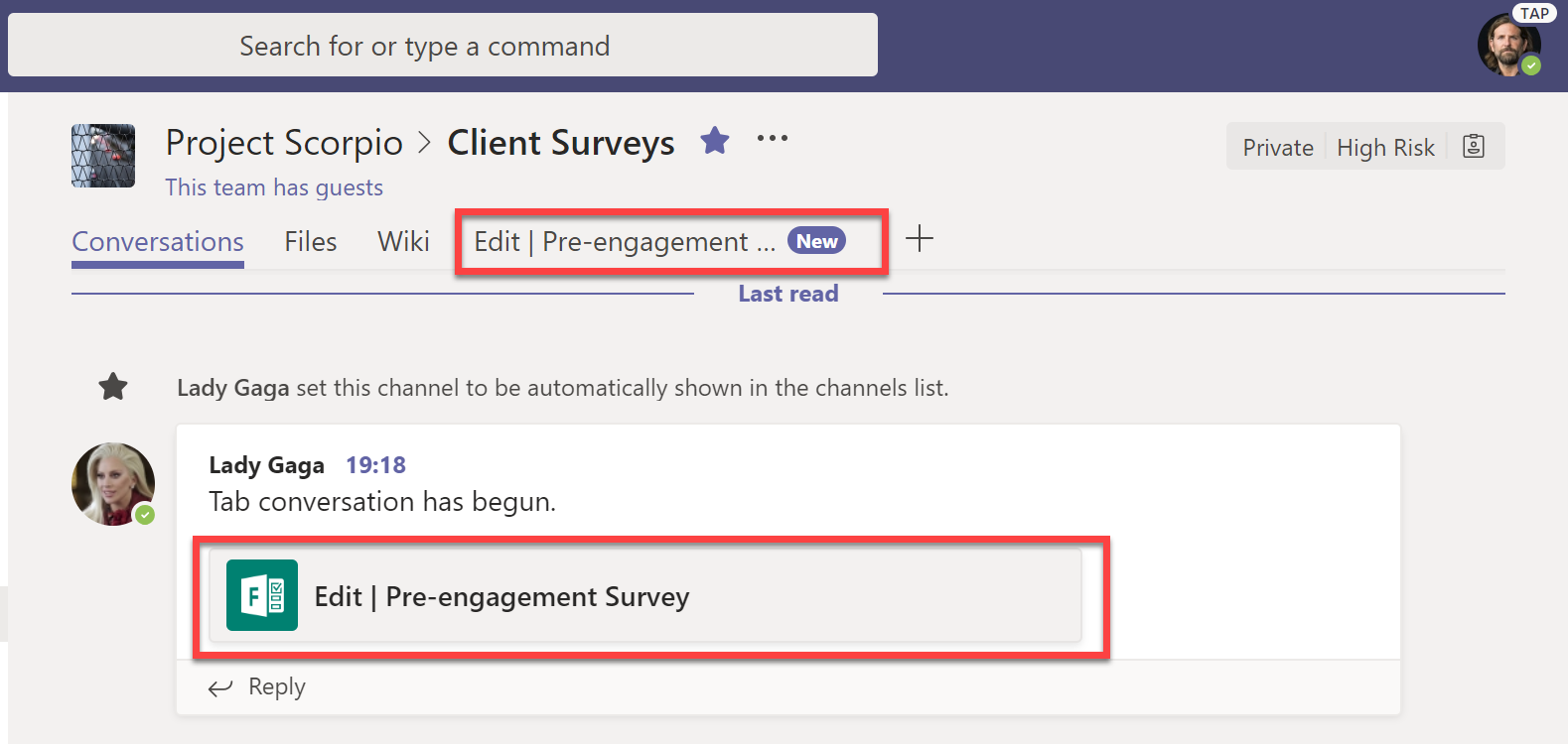 Edit pre-engagement survey