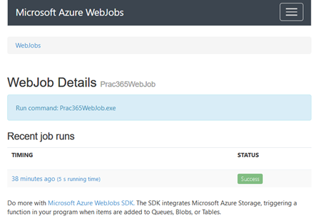Microsoft Azure Web Jobs Details