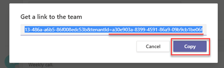 Copy link to the team