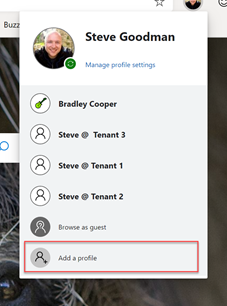 Add a profile option in Edge Preview