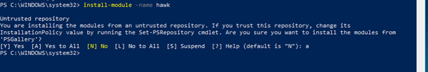 Installing the Hawk PowerShell Module