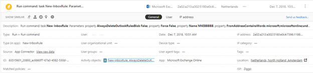 Detailed information of the breach