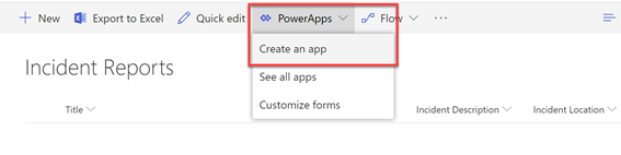 Create a PowerApp